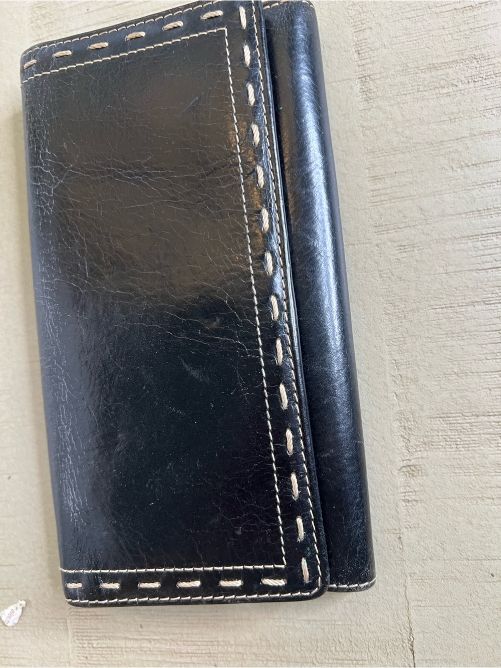 Fossil Black Stitched Leather Wallet